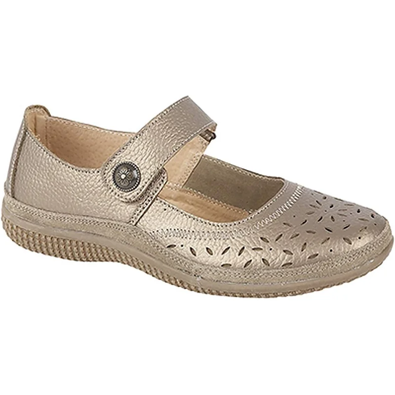 Boulevard Eleanor Ladies Leather Wide Fit Mary Jane Shoes in black